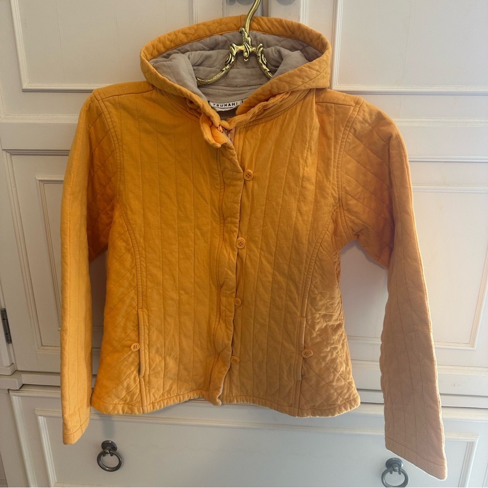 Tsunami Clothing Yellow Quilted Cotton Hooded Jacket